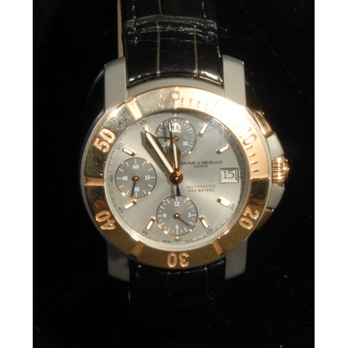 1283 - A Baume & Mercier 18ct gold and titanium Capeland S XL chronograph wristwatch, No 3574469, stainless... 