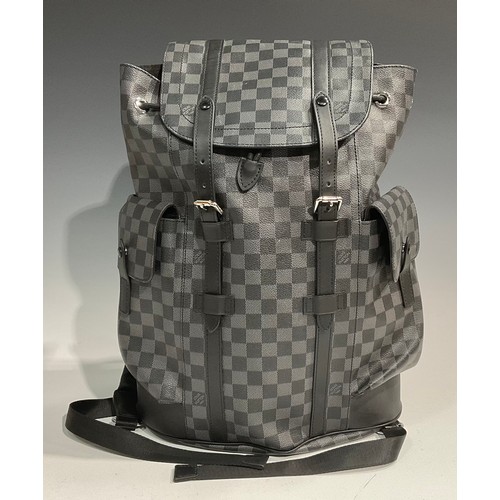 1931 - Designer Luggage - a Louis Vuitton Christopher MM backpack, Damier Graphite canvas body, dust bag en... 