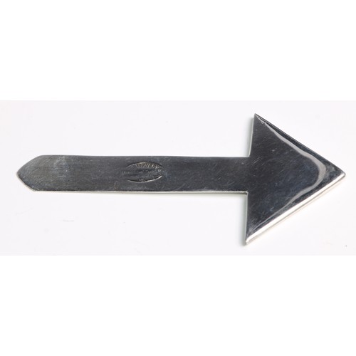 1233 - Signopaginophilia - a George V silver novelty bookmark, cut-out inscription 'Here I Stopped', 7cm lo... 