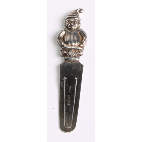 1234 - Signopaginophilia - a George V silver novelty bookmark, the terminal as a teddy bear, 6cm long, Adie... 