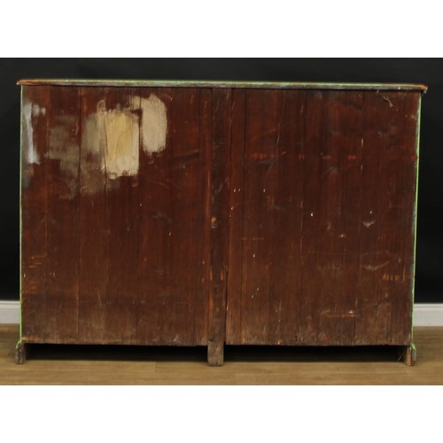 1836 - A late 19th/early 20th century painted pine servants' quarters low housekeeper’s provision cupboard,... 