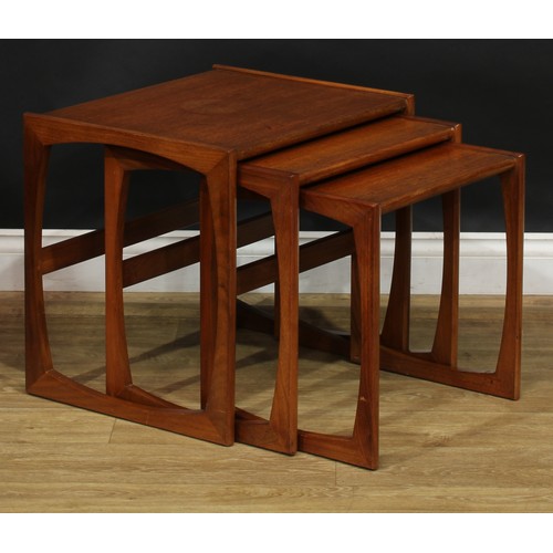 2065 - Mid-century Design - a G Plan Quadrille teak nest of three occasional tables, design by Ray Bennett,... 