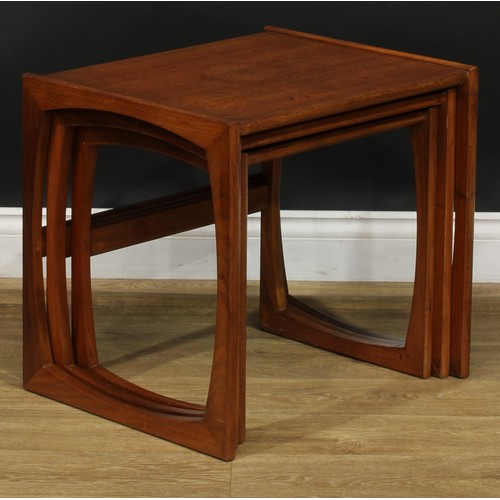 2065 - Mid-century Design - a G Plan Quadrille teak nest of three occasional tables, design by Ray Bennett,... 