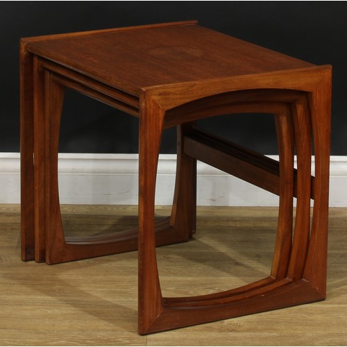 2065 - Mid-century Design - a G Plan Quadrille teak nest of three occasional tables, design by Ray Bennett,... 