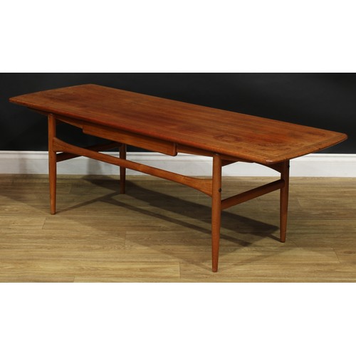 2064 - Mid-century Design - a Danish teak coffee table, by Arrebo Møbler, probably designed by Andreas Hans... 