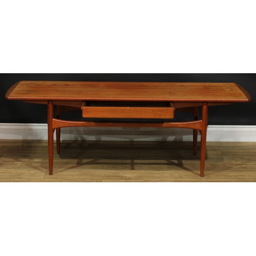 2064 - Mid-century Design - a Danish teak coffee table, by Arrebo Møbler, probably designed by Andreas Hans... 