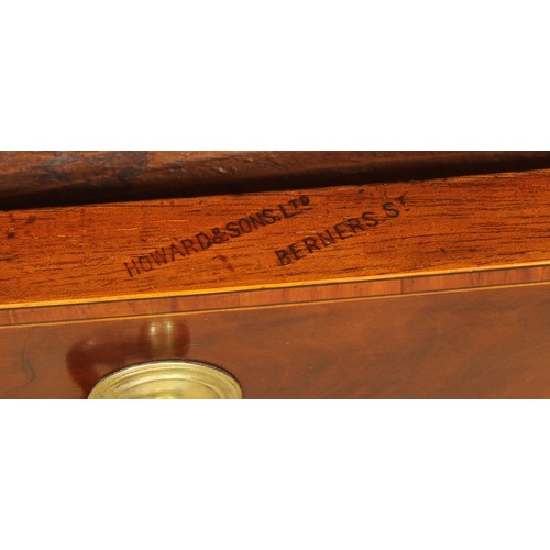 2230 - A George III Revival mahogany side table, by Howard & Sons Ltd, Berners St., stamped and numbered 63... 