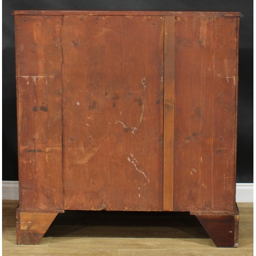 2051 - A George IV mahogany chest, rectangular top with moulded edge above two short and four long graduate... 