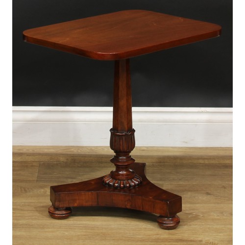 2539 - A pair of William IV mahogany and rosewood low wine tables, each with a rounded rectangular top, lot... 