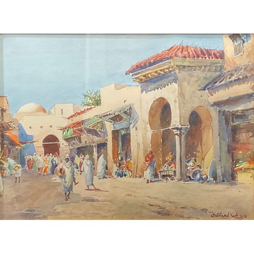 542 - Duncan Webb (Orientalist School 19th century)
A pair, A Street in Cairo and A Street in Tunis
signed... 