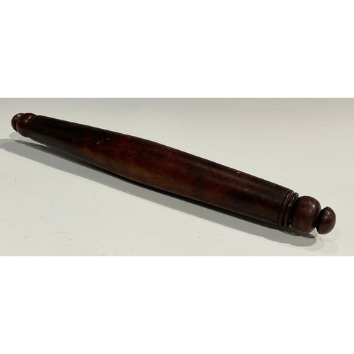 2746 - Treen - an early 19th century Sycamore rolling pin, good colour, turned ends, 40cm long, c.1820; a G... 