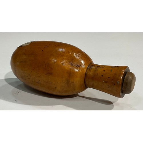 2746 - Treen - an early 19th century Sycamore rolling pin, good colour, turned ends, 40cm long, c.1820; a G... 