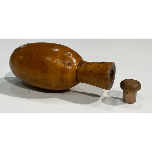 2746 - Treen - an early 19th century Sycamore rolling pin, good colour, turned ends, 40cm long, c.1820; a G... 