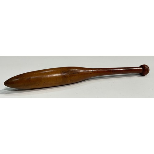 2746 - Treen - an early 19th century Sycamore rolling pin, good colour, turned ends, 40cm long, c.1820; a G... 