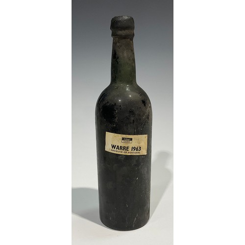 2748 - Vintage Port - two bottles, Warre 1963, Produce of Portugal, imported by Peatling & Cawdron, paper l... 