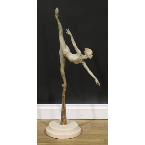 2728 - Richard MacDonald (Bn. 1946), a patinated bronze, Penche Monet, signed in the maquette and to base, ... 