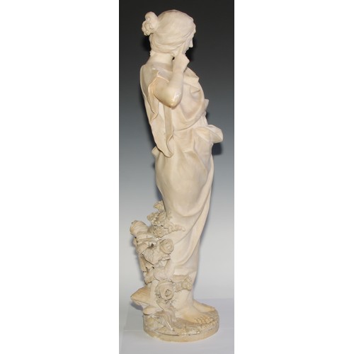 2718 - Italian School (19th century), a marble, Pleasant Thoughts,  82cm high