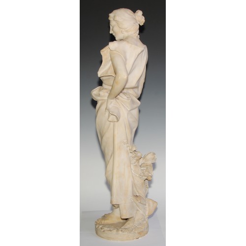 2718 - Italian School (19th century), a marble, Pleasant Thoughts,  82cm high