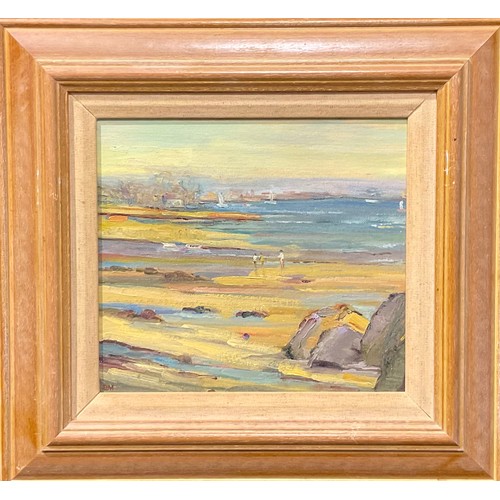 748 - Scottish School (20th century)
Children on the Beach
signed with initials, oil on board, 23.5cm x 26... 