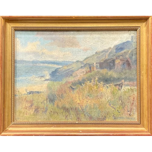 586 - English School (20th century)
On the Coast
oil on canvas, 29.5cm x 39.5cm