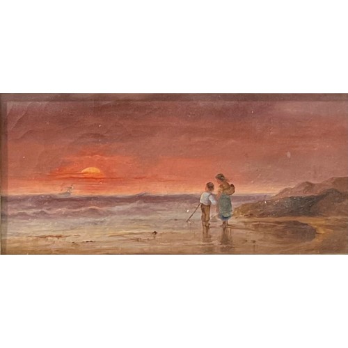 583 - English School (19th century)
Watching the Sunset
oil on canvas, 11cm x 24cm