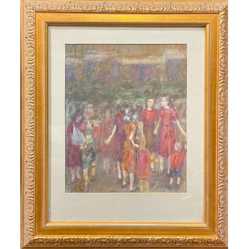 587 - English School (20th century)
Young Girls and Children
oil on board, 37cm x 30.5cm