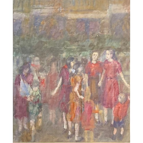 587 - English School (20th century)
Young Girls and Children
oil on board, 37cm x 30.5cm