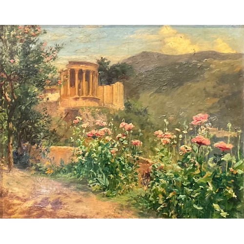 566 - Attributed to Middleton Alexander Jameson (1851–1919) 
Garden with Classical Ruins
inscribed to vers... 