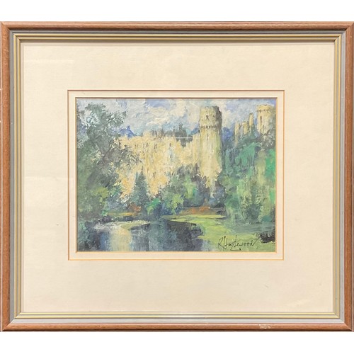 722 - R Hazelwood
Warwick Castle
signed, acrylic, 16.5cm x 21.5cm