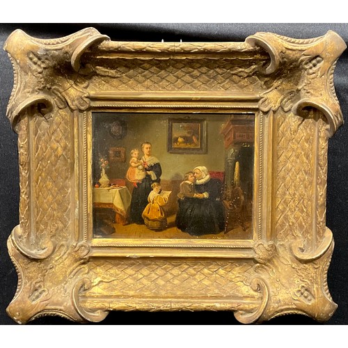 515 - Dutch School (19th century)
The Doting Grandmother
indistinctly signed, oil on panel, 14.5cm x 18.5c... 