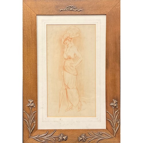 624 - Fremie (French, early 20th century)
Portrait of a Lady of Fashion
signed, red chalk drawing, 48cm x ... 