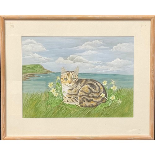 620 - Fiona Hughes
Cat in a Landscape
signed, 37cm x 52cm