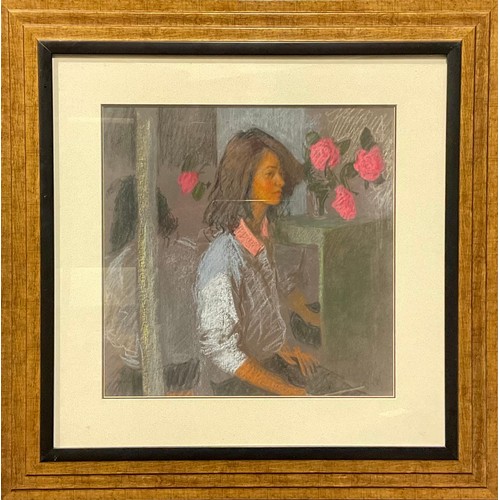 688 - Mary Beresford Williams (1931 - 2003)
Portrait of a Young Lady with Roses
pastel, 39cm x 39cm