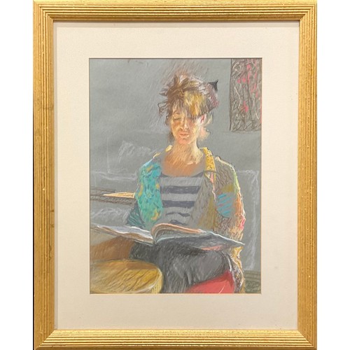 694 - Mary Beresford Williams (1931 2003)
Woman Reading
signed with initials, pastel, 41cm x 30cm