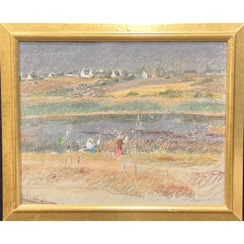 690 - Mary Beresford Williams (1931 2003)
Painting En Plein Air
signed with initials, pastel, 38cm x 48.5c... 