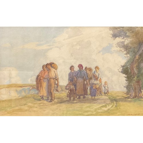 536 - Cecil Ross Burnett (1872 - 1933)
Moving On
signed, watercolour, 28.5cm x 46.5cm