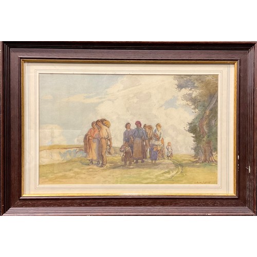 536 - Cecil Ross Burnett (1872 - 1933)
Moving On
signed, watercolour, 28.5cm x 46.5cm