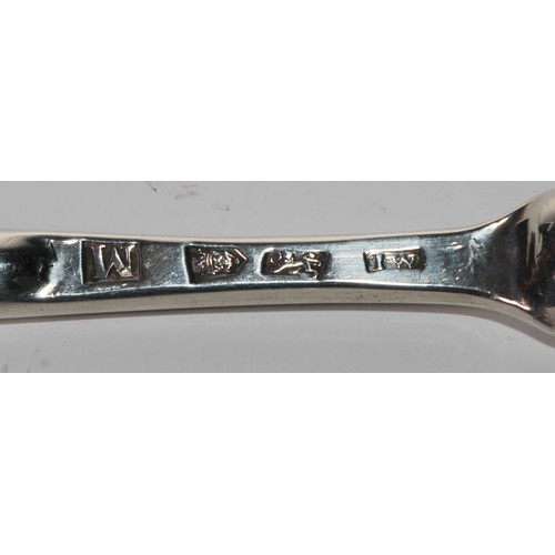 784 - A George I/II silver marrow scoop, 21.5cm long, James Wilks, London 1727