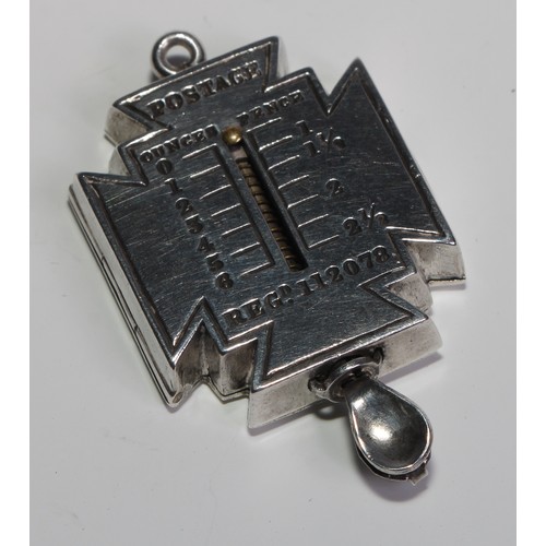 1042 - A rare Victorian silver Maltese cross letter scale, Reg. no. 112078, 4cm long, James Allen, Birmingh... 