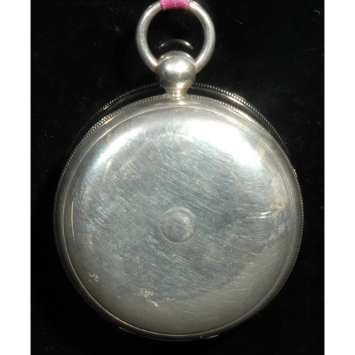 1268 - A silver open face pocket watch, by C & J Holmes, Cheadle, 4.3cm dial inscribed with Roman numerals,... 