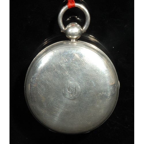 1269 - A silver open face pocket watch, by G. C. H. Slight, Edinburgh, 4.5cm white dial inscribed with Roma... 