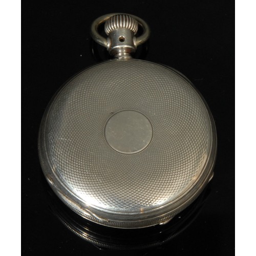 1271 - A silver open face pocket watch, by the American Watch Co., Hillside, Waltham, 4cm white dial inscri... 