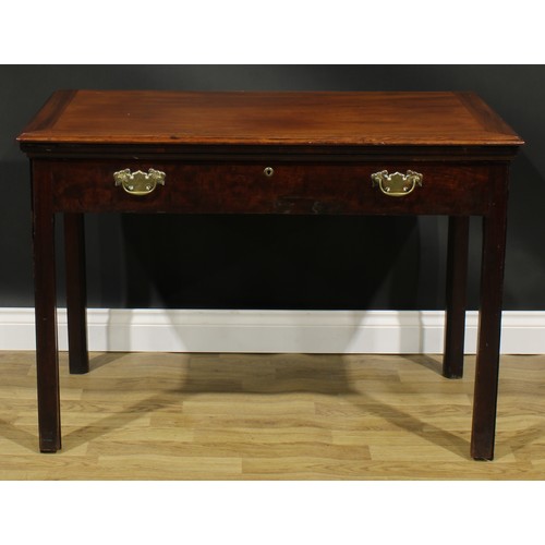 1797 - A George III mahogany double-rise architect’s table, rectangular top height and angle adjustable on ... 