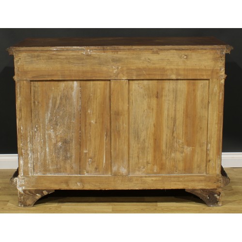 2398 - An Italian Renaissance Revival commode, rectangular top with moulded edge above four long drawers, s... 