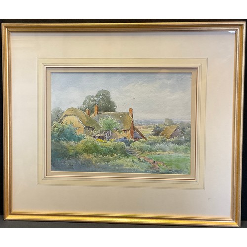 635 - Henry John Sylvester Stannard, R.B.A. (1870-1951), 
Farm Cottage in Summer, 
signed, watercolour, 27... 