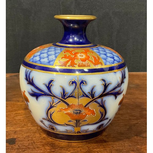 66 - A William Moorcroft Macintyre & Co Aurelian ovoid vase, 13cm high, Rd. No.314901, printed and impres... 