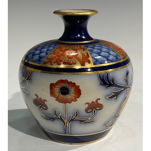 66 - A William Moorcroft Macintyre & Co Aurelian ovoid vase, 13cm high, Rd. No.314901, printed and impres... 