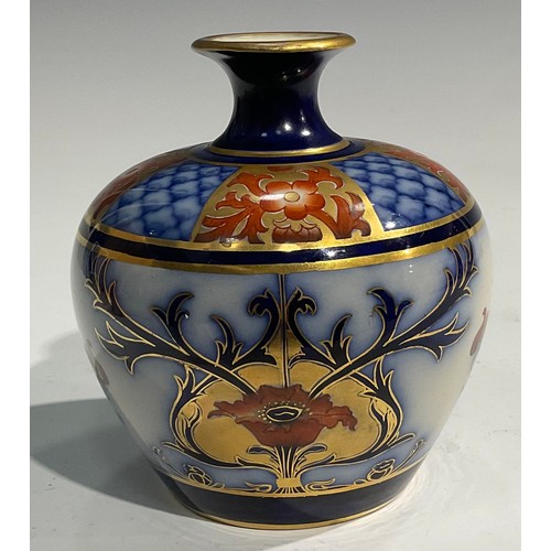 66 - A William Moorcroft Macintyre & Co Aurelian ovoid vase, 13cm high, Rd. No.314901, printed and impres... 