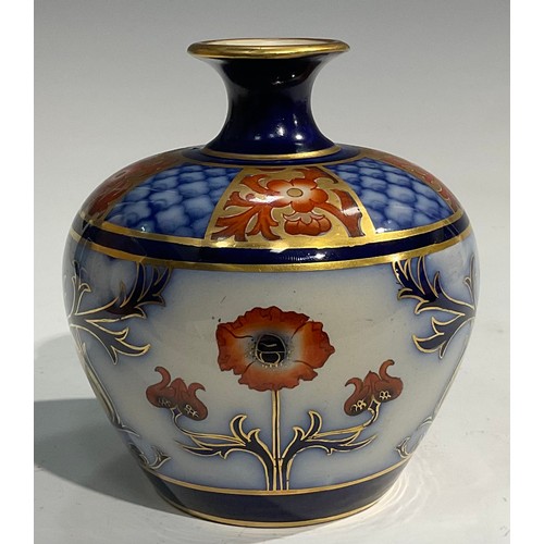 66 - A William Moorcroft Macintyre & Co Aurelian ovoid vase, 13cm high, Rd. No.314901, printed and impres... 