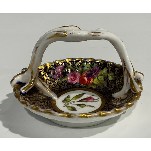 149 - A Spode compressed globular jar and cover, finely painted in coloured enamels with flowers and leave... 